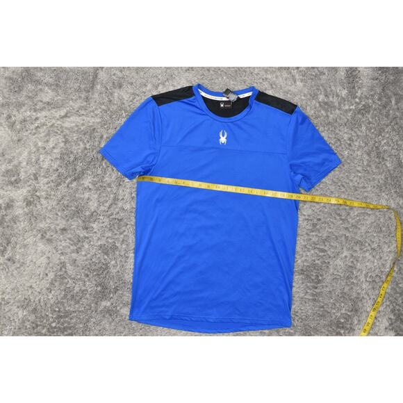 Spyder Active Men's M Blue Polyester Activewear T-Shirt Short Sleeve Crew Neck - Picture 7 of 7